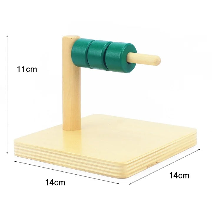 Discs on horizontal dowel activity