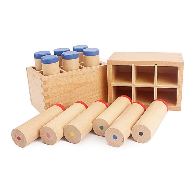 Montessori Sound Boxes Auditory Sensorial Toy Set of 12 Cylinders