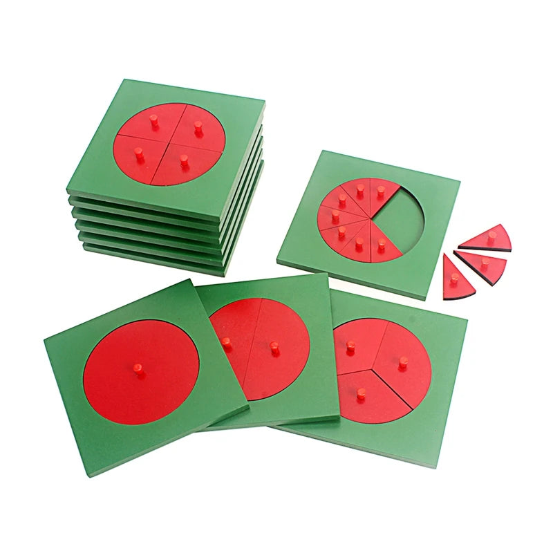 Montessori Wooden Fraction Shapes | Oliver Montessori Toys