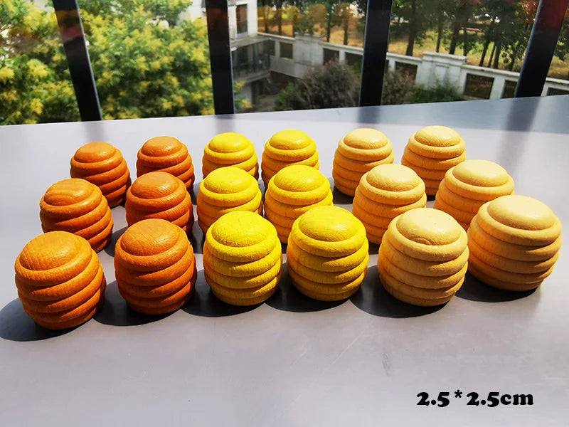 Montessori Rainbow & Natural Wood Loose Parts and Sorting Box