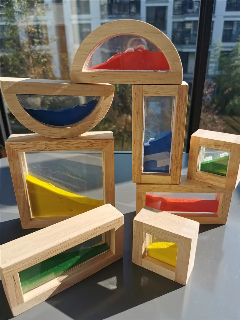 Wooden Sensory Blocks Set – Montessori Stacking & Sensory Play