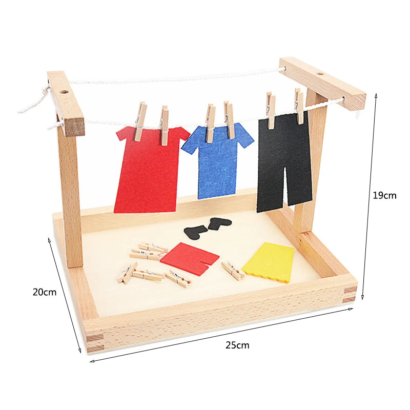 Montessori Clothesline Set Wooden Practical Life Material