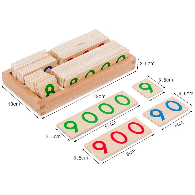 Number Cards 1-9000 | Montessori Math Tool | Oliver & Company Montessori Toys