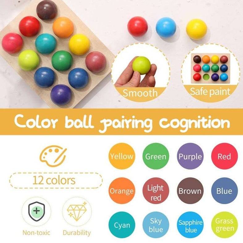 Montessori Rainbow Ball Matching Game Oliver & Company Toys