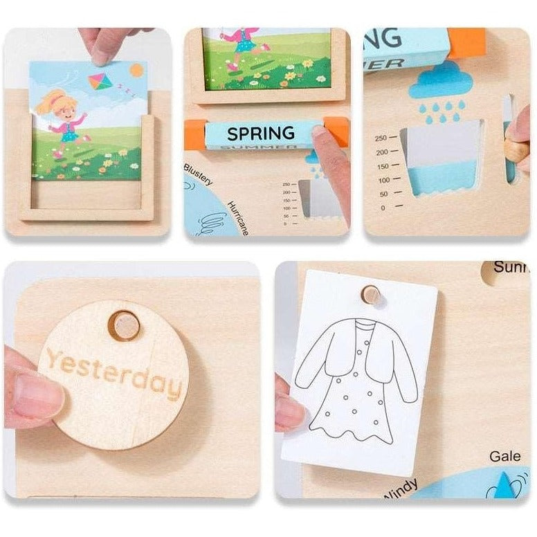 Montessori Weather Busy Board with Seasons, Temperature, and Climate Conditions Oliver & Company Toys
