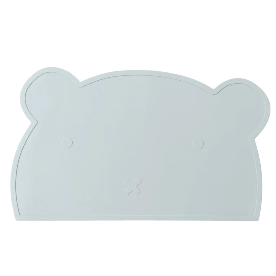 Grey blue bear silicone placemat