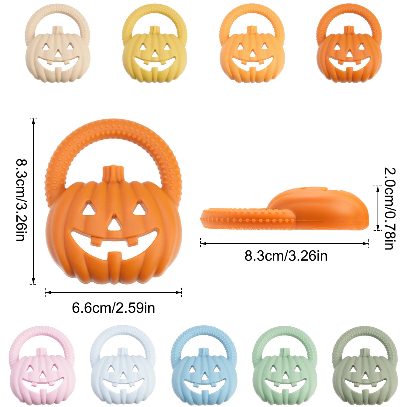 Pumpkin Silicone Teether | Oliver and Company Montessori Toys