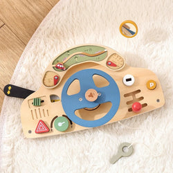 Little Driver Wooden Busy Board - Pretend Driving Fun by Oliver Montessori