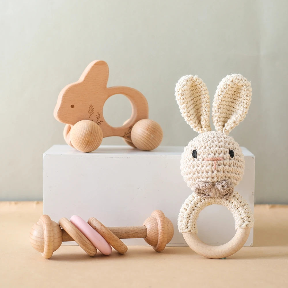 Animal Rattle Set | Oliver and Company Montessori Toys