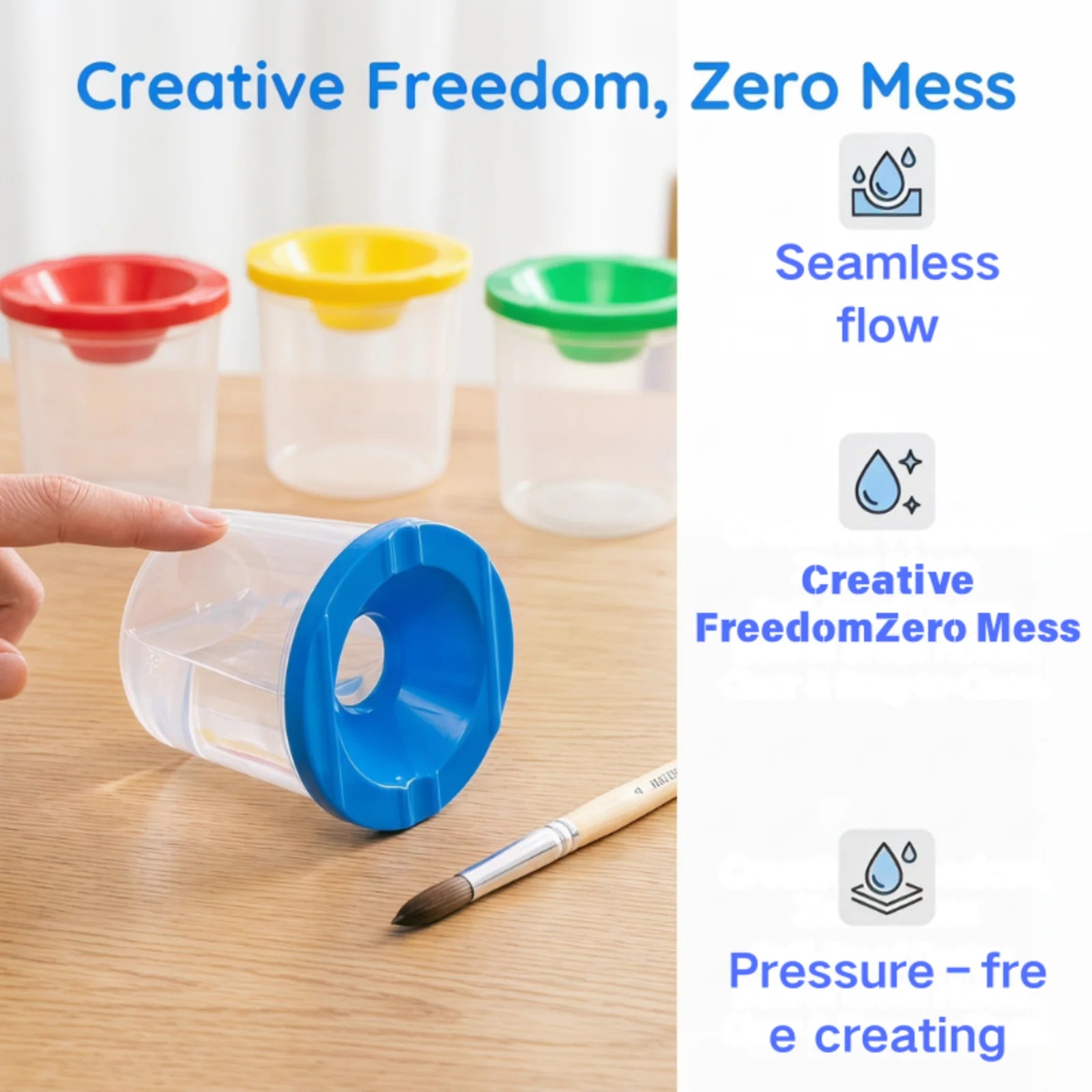 4-8pcs Painting Cups - Spill-Proof Paint Containers and Brush Holders