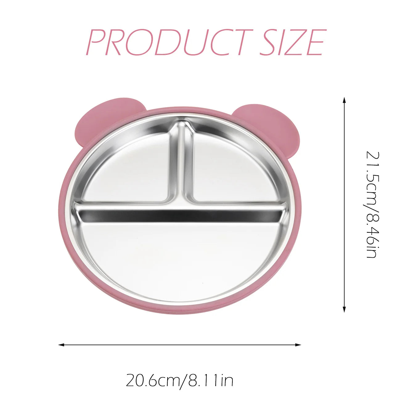 Bear Suction Plate for Toddlers | Stainless Steel & Silicone | Oliver & Company Montessori Toys