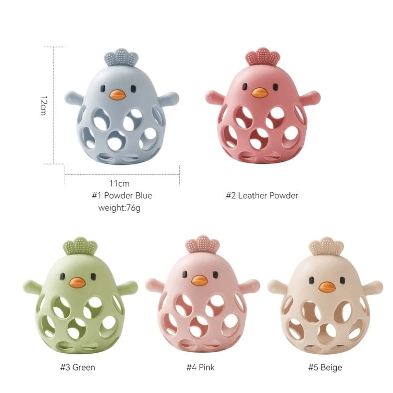 Colorful Cartoon Chicken Baby Silicone Teether | BPA-Free