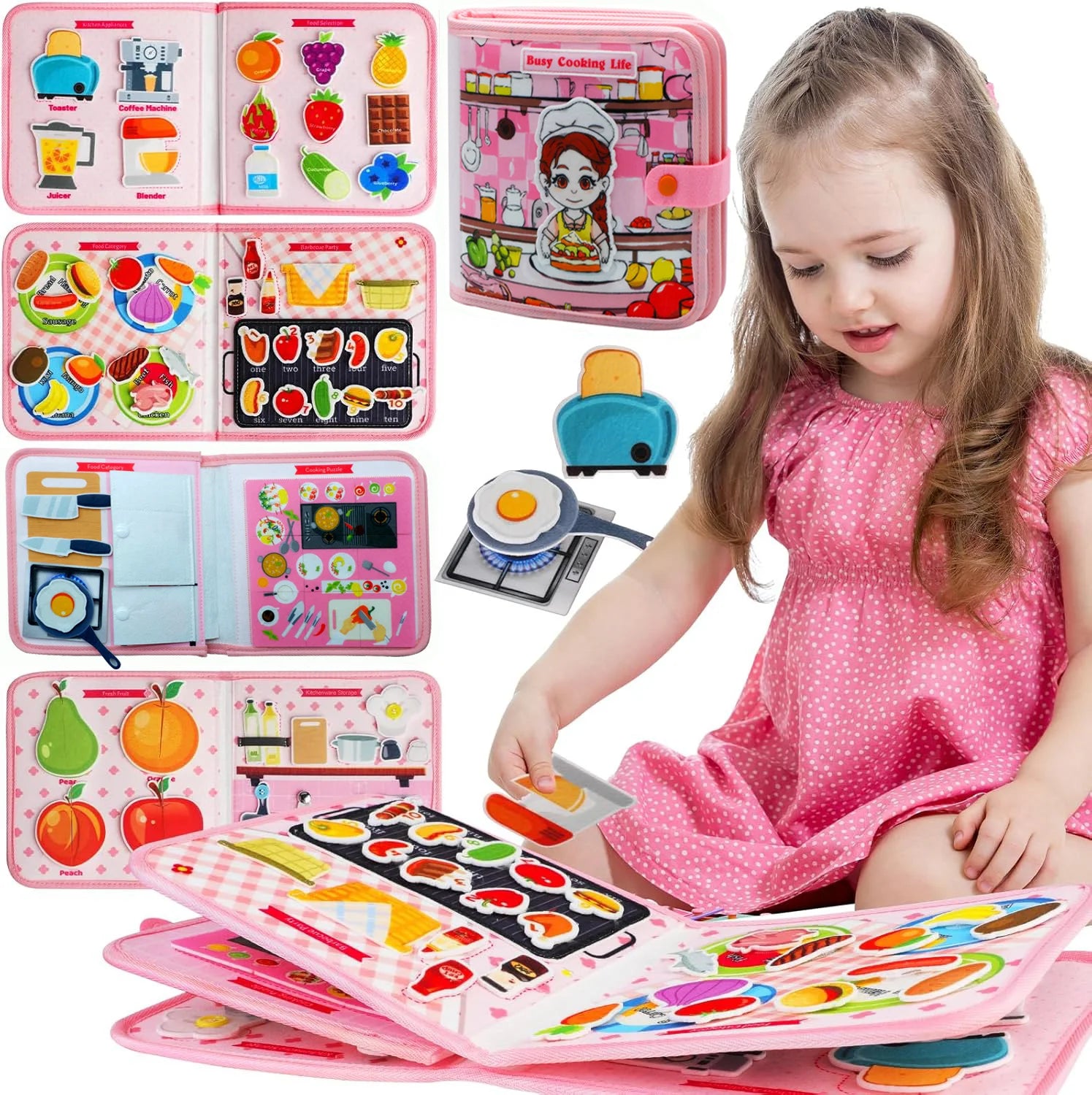Busy Cooking Life Felt Activity Book - Oliver & Company
