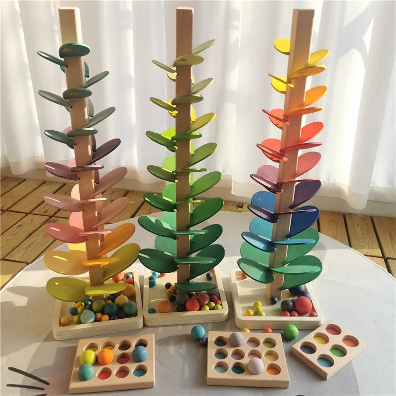 Music Sounding Trees and Marble Run with Balls | Oliver Montessori