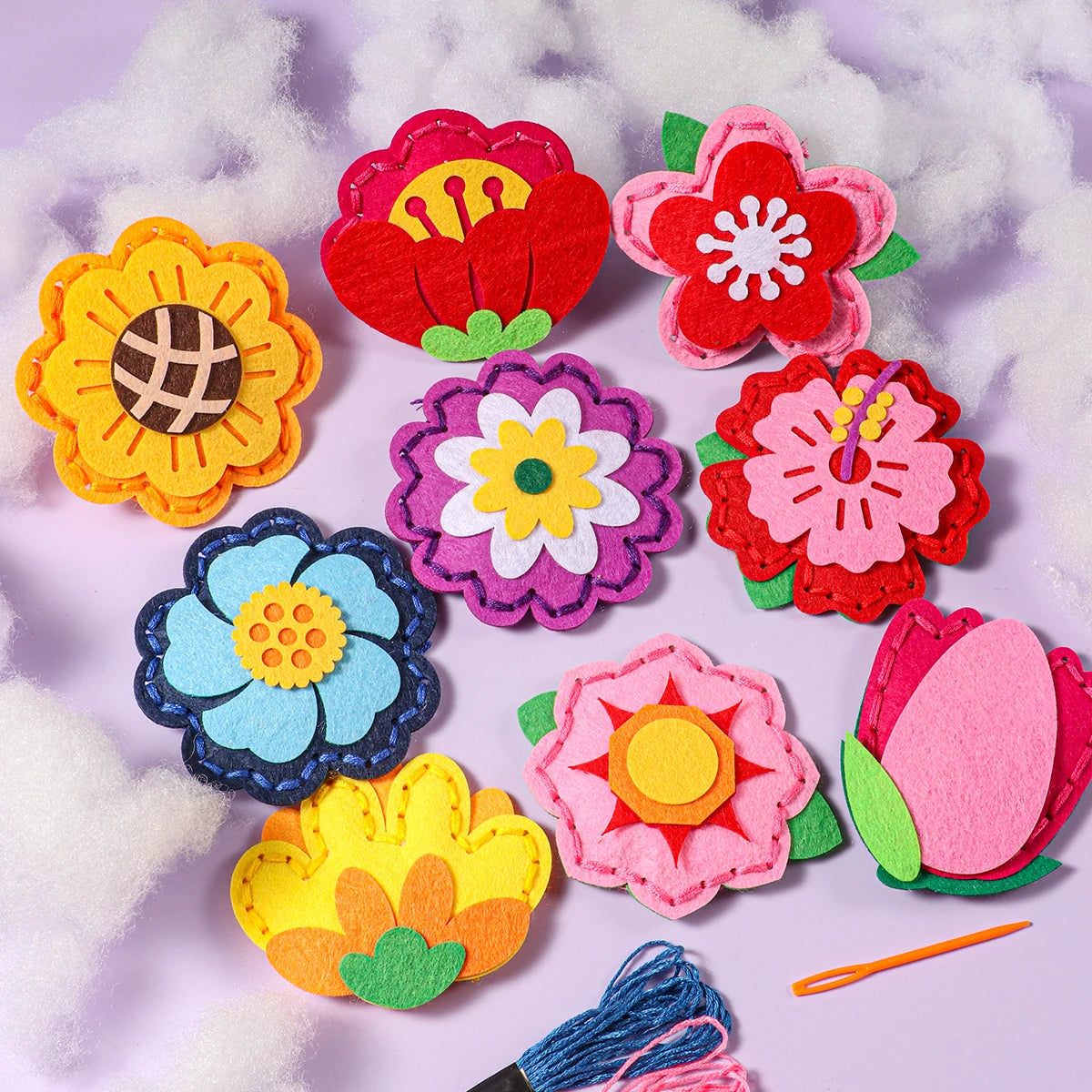 Felt Flower Sewing Kit for Kids – 9 Designs – Oliver & Company