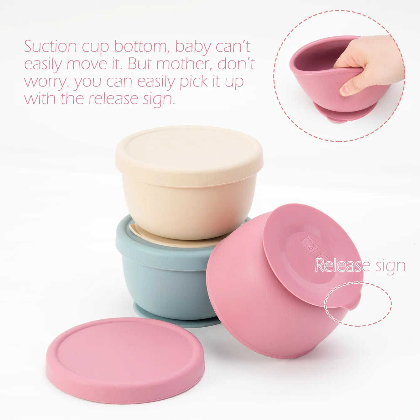Suction base with a release tab for easy lifting