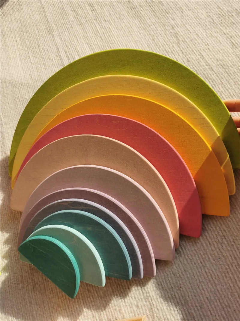 Montessori Large Basswood Arch, Semi-Circle, Tree, Peg Doll, and Ball Set