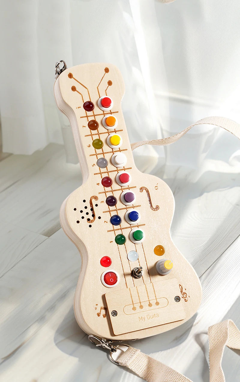 Electronic Guitar Toy with Lights & Sound - Musical Busy Board Toy
