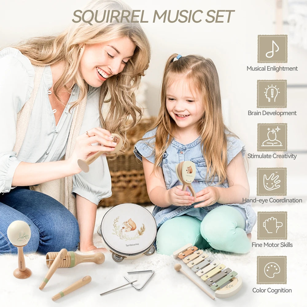 Baby Woodland Musical Instrument Set for Infants and Toddlers