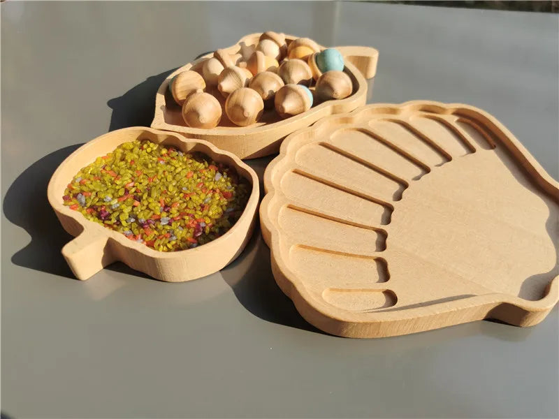 Wooden Round Sorting Trays