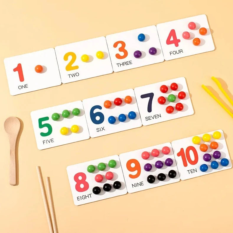 Montessori Clip Beads Test Tube Game | Oliver Montessori Toys