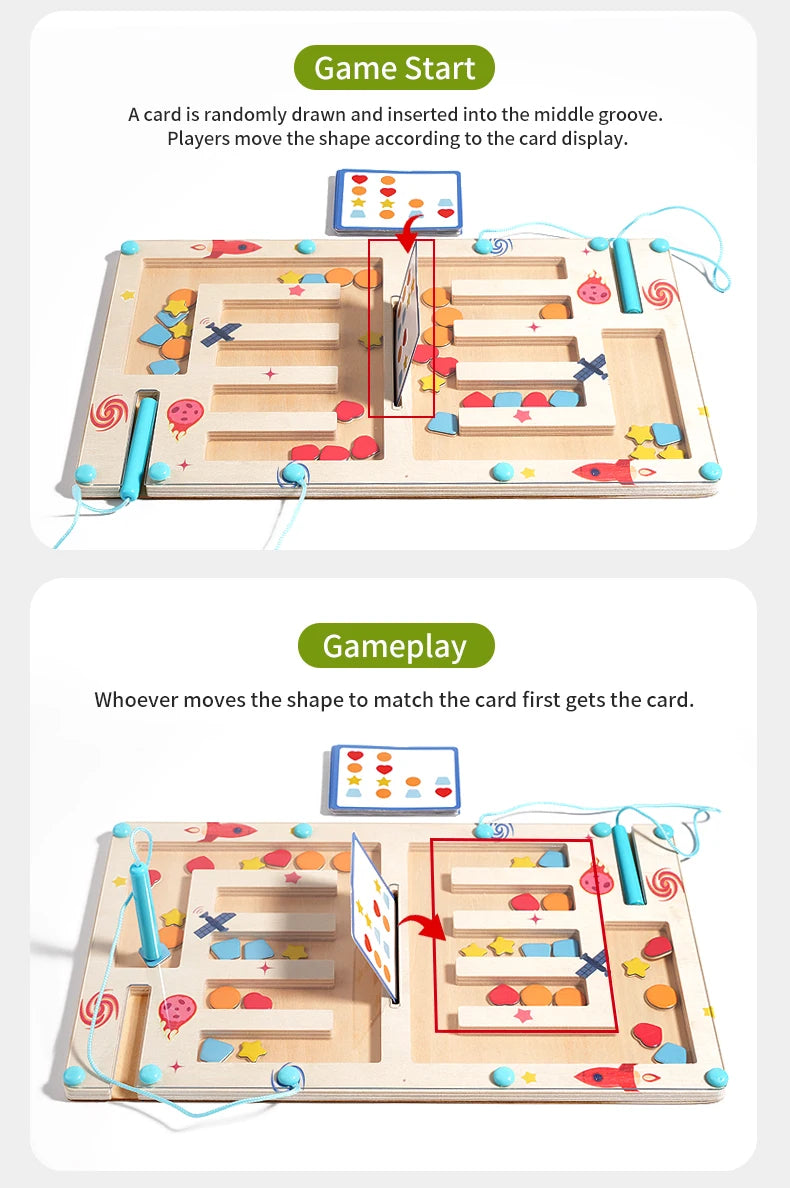 Shape Maze – Magnetic Sorting Board | Oliver Montessori Toys