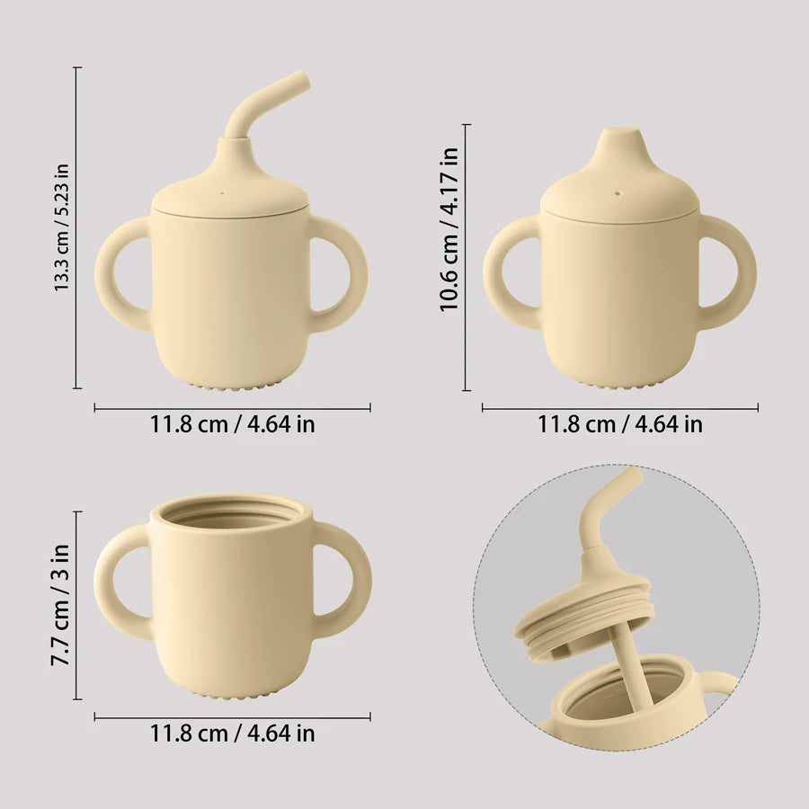 2-in-1 Baby Silicone Cup with Straw & Sippy Lid – BPA-Free