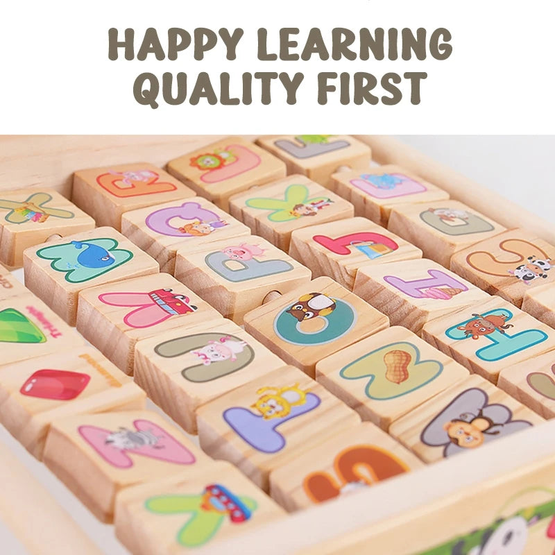 Wooden Alphabet Flip Learning Rack