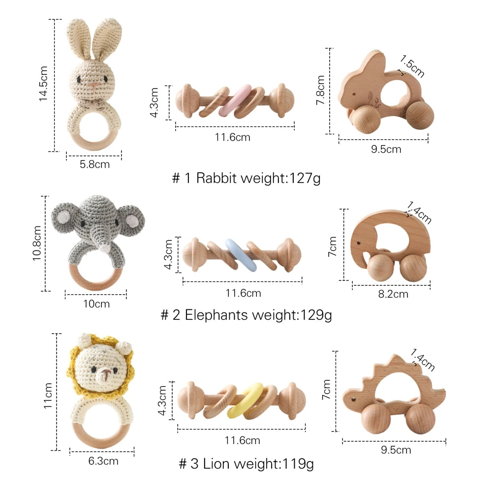 Animal Rattle Set | Oliver and Company Montessori Toys