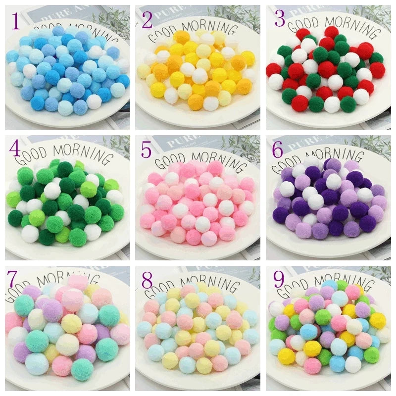 500/2000Pcs Mixed Color Fluffy Soft Colored Pompoms for Crafts