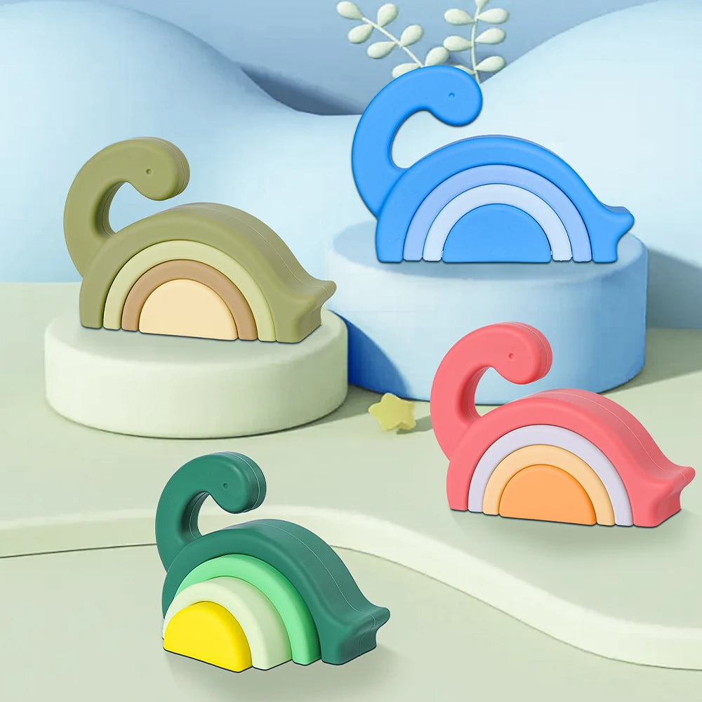 Dinosaur Silicone Stacking Blocks | Oliver & Company 