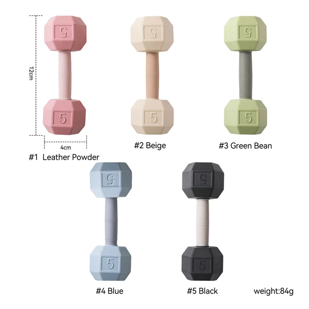 Silicone Barbell Teether in 5 Colors