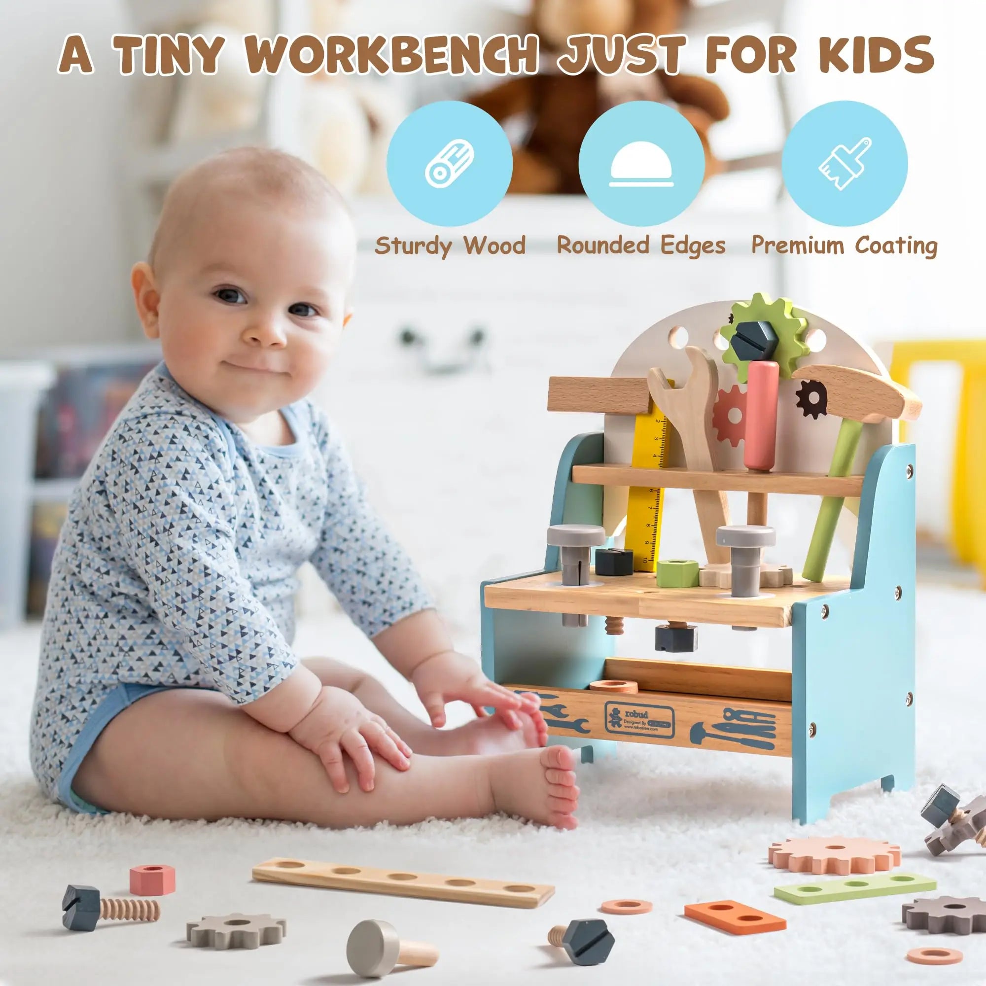 Mini Wooden Tool Bench Set