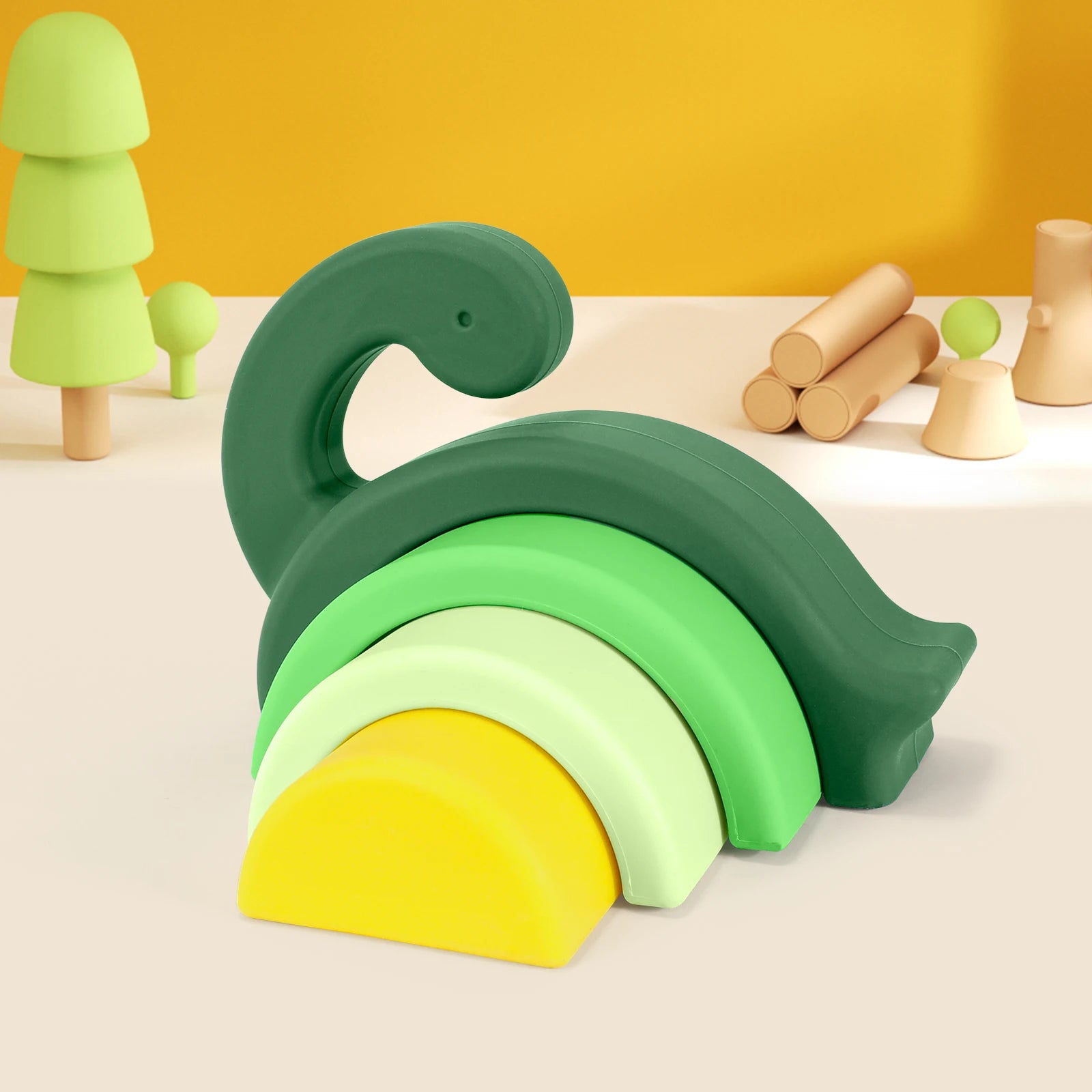 Dinosaur Silicone Stacking Blocks | Oliver & Company 