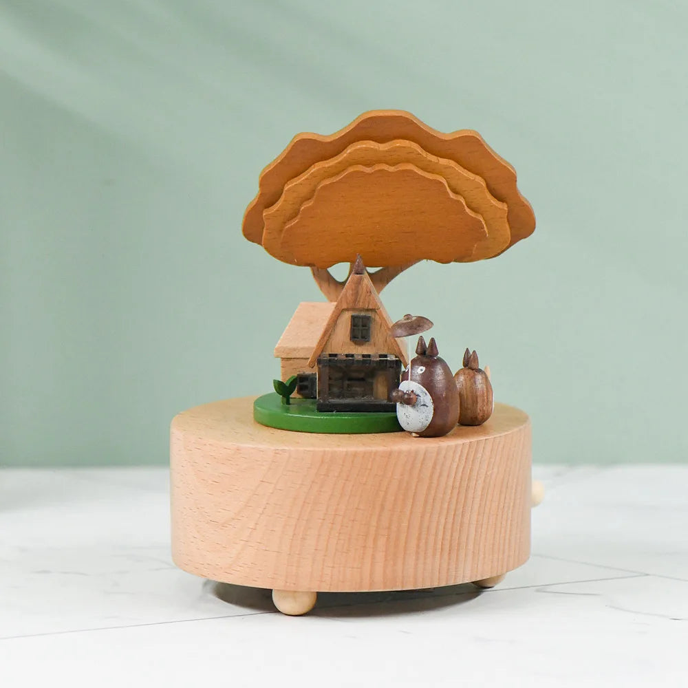 Wooden Cat Treehouse Music Box  | Oliver & Company 'Montessori Toys