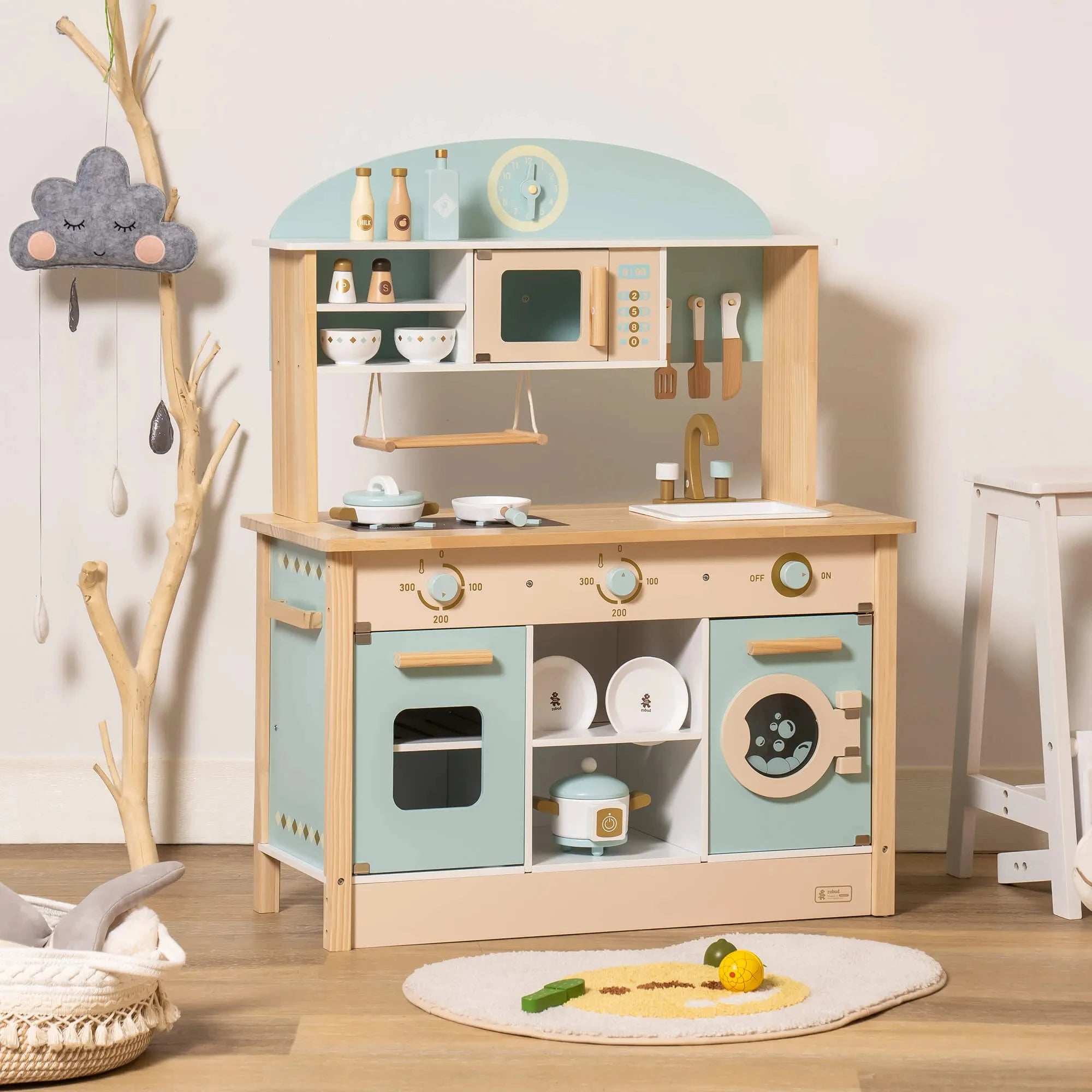 Blue Wooden Play Kitchen