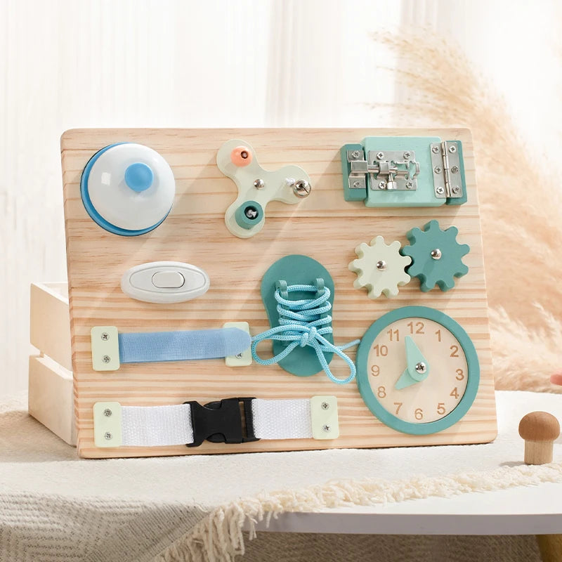 Wooden Activity Busy Board | Oliver & Company Montessori Toys