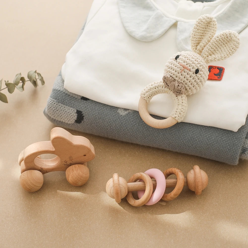 Animal Rattle Set | Oliver and Company Montessori Toys