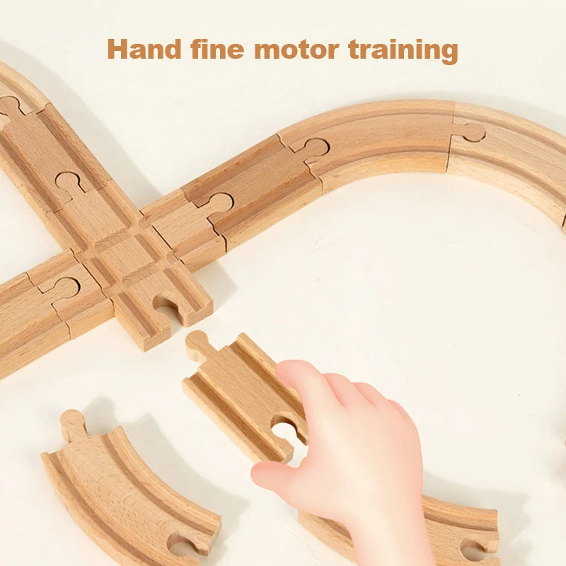 Wooden Figure-8 Train Track Set | Oliver Montessori Toys