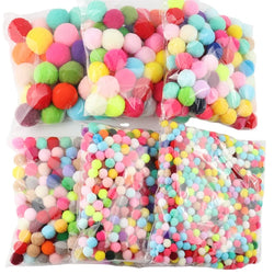 Bulk Mixed Color Craft Pompoms 20mm, 25mm, 30mm