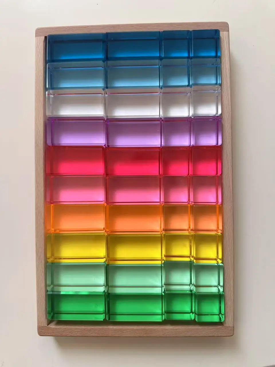 Rainbow Transparent Acrylic Stacking Blocks for Kids