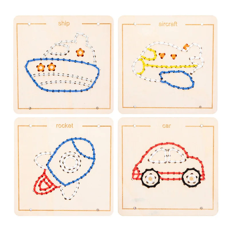 Wooden Lacing Boards for Kids – Montessori Threading – Oliver & Company