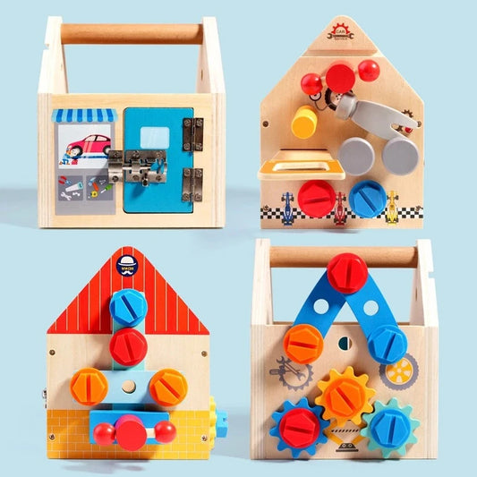 Montessori Wooden House Busy Board | Oliver Montessori Toys