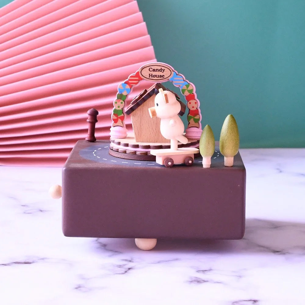 Wooden Candy House Skateboard Pig Music Box – Oliver & Company Montessori Toys