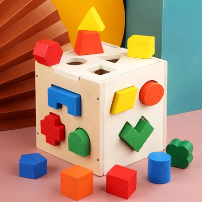 Montessori 15 Hole Geometric Shape Box