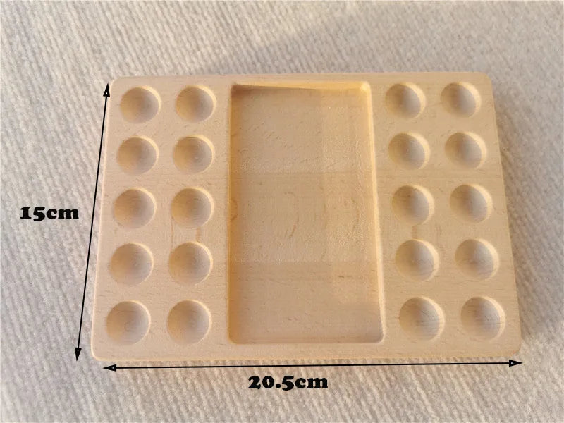 Wooden Montessori Counting Board Sets – Walnut Frame, Number Tiles & Felt Balls