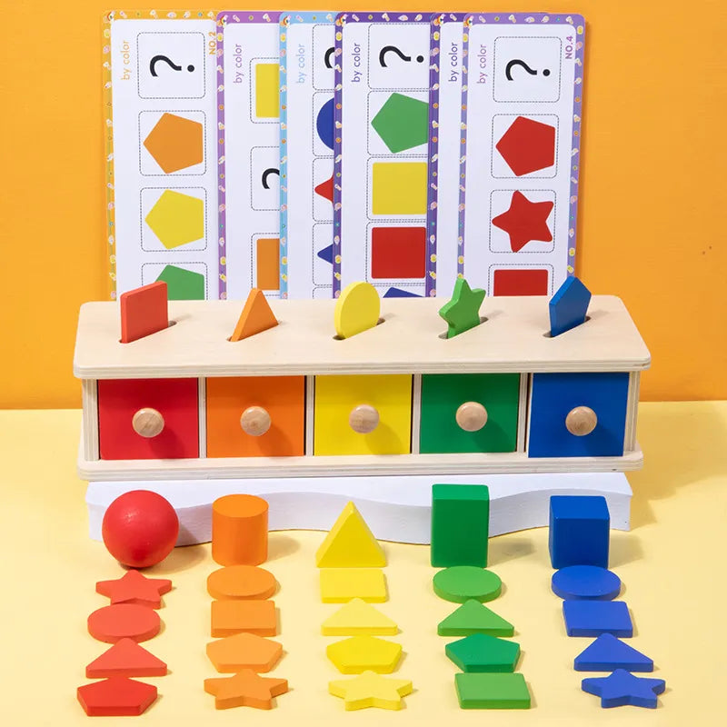 Montessori Wooden Color & Shape Sorting Educational Toy  Oliver & Company Montessori Toys   
