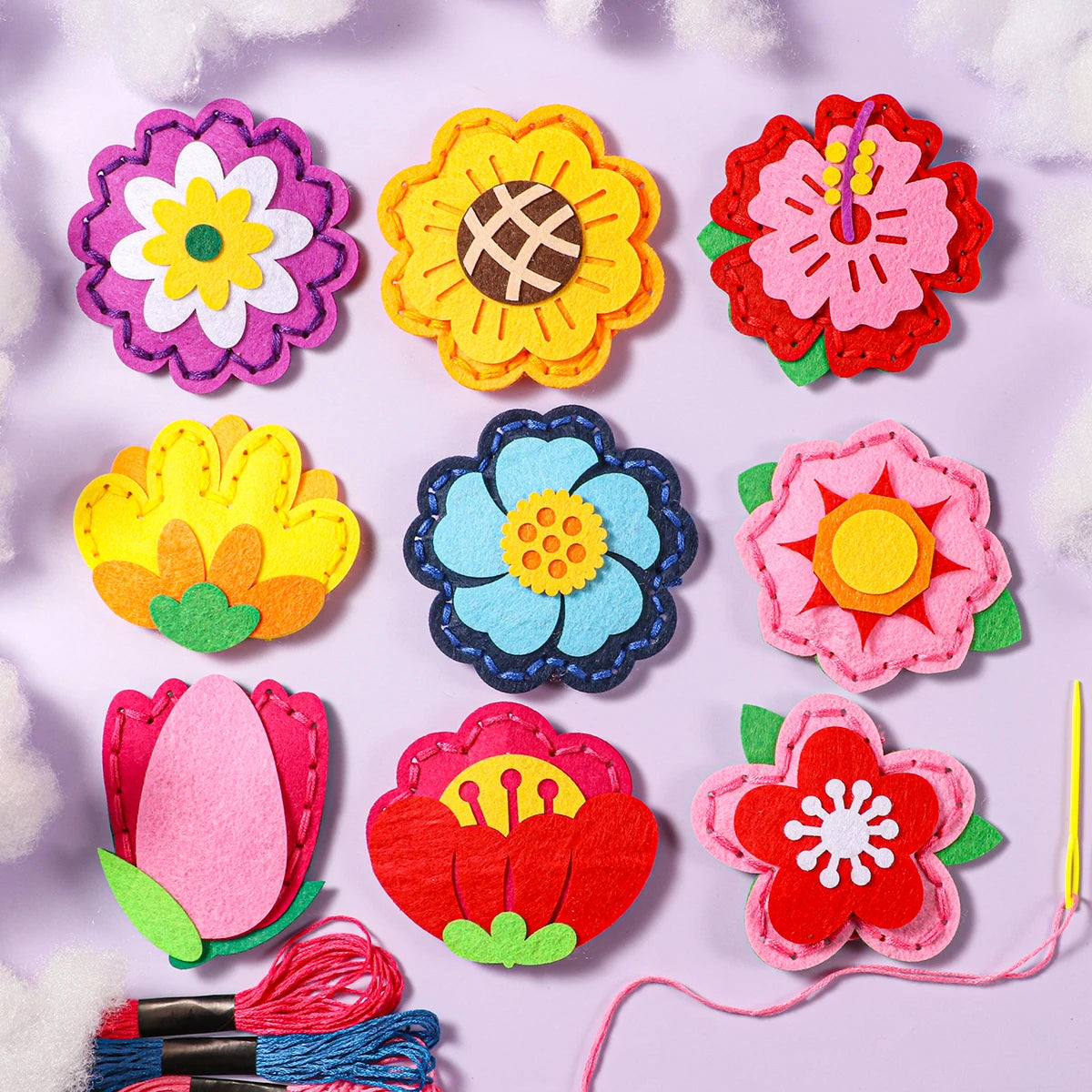 Felt Flower Sewing Kit for Kids – 9 Designs – Oliver & Company