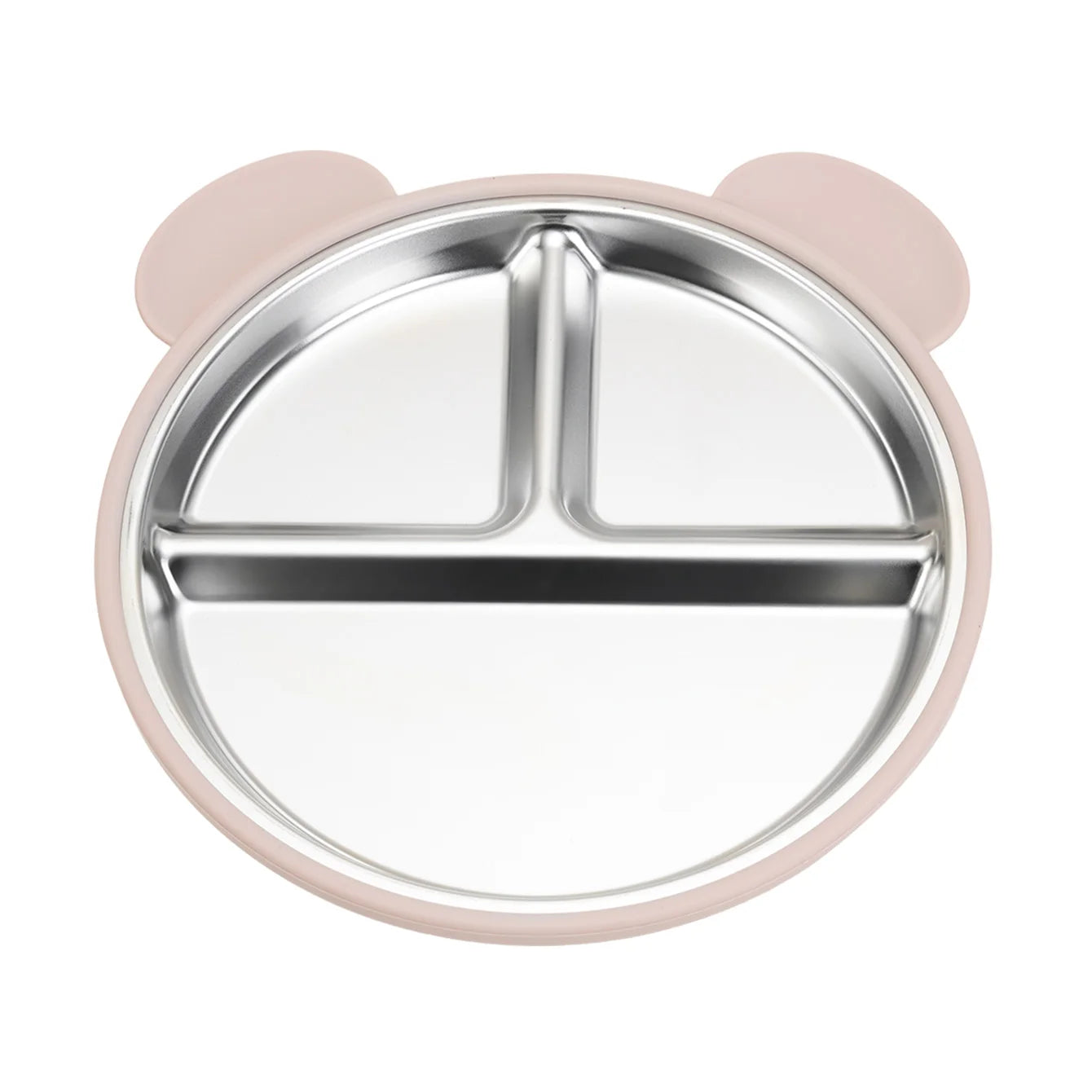 Bear Suction Plate for Toddlers | Stainless Steel & Silicone | Oliver & Company Montessori Toys