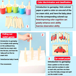 Natural Wooden and Colored Popsicle Sticks | Oliver Montessori